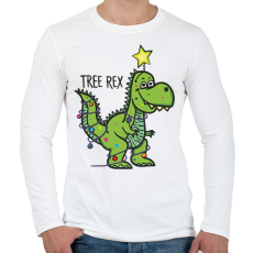 PRINTFASHION Tree-rex - Férfi hosszú ujjú póló - Fehér