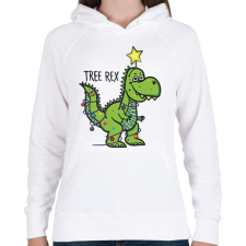 PRINTFASHION Tree-rex - Női kapucnis pulóver - Fehér női pulóver, kardigán