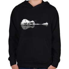 PRINTFASHION Treecity life - Gyerek kapucnis pulóver - Fekete