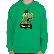 PRINTFASHION Trex rock - Gyerek kapucnis pulóver - Zöld gyerek pulóver, kardigán