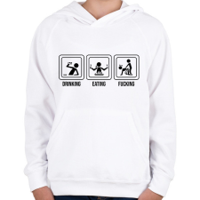 PRINTFASHION Triatlon  - Gyerek kapucnis pulóver - Fehér gyerek pulóver, kardigán