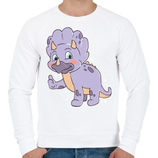 PRINTFASHION Triceratopsz - Férfi pulóver - Fehér férfi pulóver, kardigán