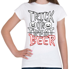 PRINTFASHION Trick or Beer - Női póló - Fehér női póló