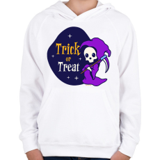 PRINTFASHION Trick or Treat 2 - Gyerek kapucnis pulóver - Fehér