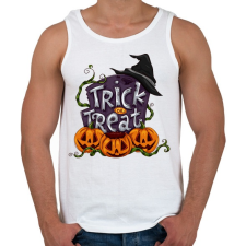 PRINTFASHION Trick or Treat - Férfi atléta - Fehér atléta, trikó