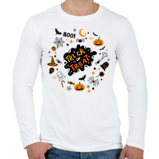 PRINTFASHION Trick or Treat - Férfi hosszú ujjú póló - Fehér