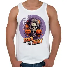 PRINTFASHION Trick or Treat skull - Férfi atléta - Fehér