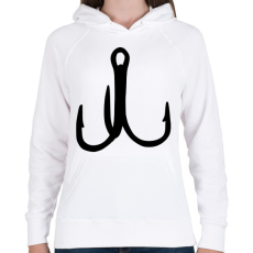 PRINTFASHION triple fishing hooks - Női kapucnis pulóver - Fehér