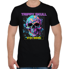 PRINTFASHION Trippy Skull - Férfi póló - Fekete