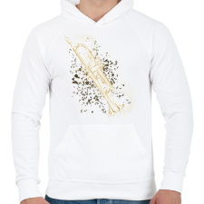 PRINTFASHION Trombita - Férfi kapucnis pulóver - Fehér férfi pulóver, kardigán