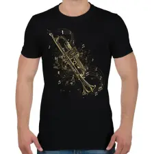 PRINTFASHION Trombita - Férfi póló - Fekete férfi póló