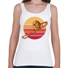 PRINTFASHION Trombita - Női atléta - Fehér női trikó