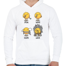 PRINTFASHION Trónok harca évszakok - Férfi kapucnis pulóver - Fehér