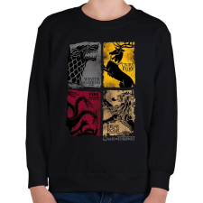 PRINTFASHION Trónok harca - Gyerek pulóver - Fekete gyerek pulóver, kardigán