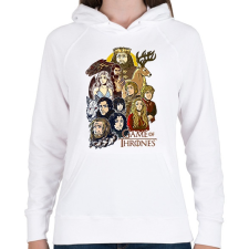 PRINTFASHION Trónok Harca - Női kapucnis pulóver - Fehér női pulóver, kardigán