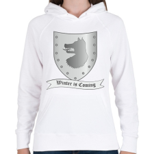 PRINTFASHION Trónok harca - Stark címer - Női kapucnis pulóver - Fehér női pulóver, kardigán