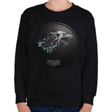 PRINTFASHION Trónok harca: Stark ház - Gyerek pulóver - Fekete