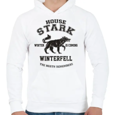 PRINTFASHION Trónok harca: Stark house - Férfi kapucnis pulóver - Fehér