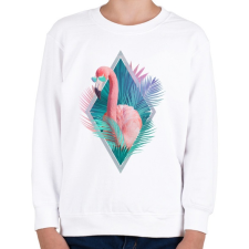 PRINTFASHION Tropical leaves - Gyerek pulóver - Fehér gyerek pulóver, kardigán