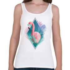 PRINTFASHION Tropical leaves - Női atléta - Fehér női trikó