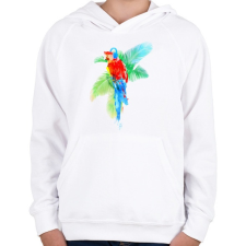 PRINTFASHION Tropical party - Gyerek kapucnis pulóver - Fehér gyerek pulóver, kardigán