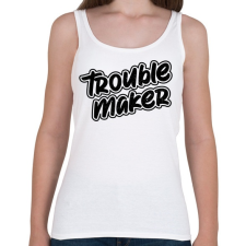 PRINTFASHION TroubleMakerBlackTextured - Női atléta - Fehér női trikó