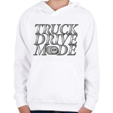 PRINTFASHION Truck drive mode - Gyerek kapucnis pulóver - Fehér gyerek pulóver, kardigán