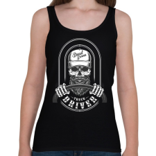 PRINTFASHION Truck driver - Fehér - Női atléta - Fekete női trikó