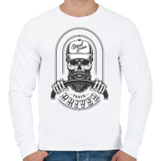 PRINTFASHION Truck driver - Fekete - Férfi pulóver - Fehér