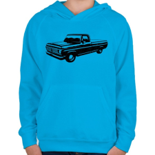 PRINTFASHION Truck - Gyerek kapucnis pulóver - Azúrkék gyerek pulóver, kardigán