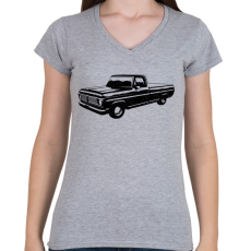 PRINTFASHION Truck - Női V-nyakú póló - Sport szürke
