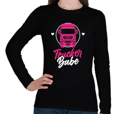 PRINTFASHION Trucker Babe - Női hosszú ujjú póló - Fekete női póló