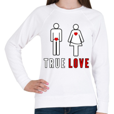 PRINTFASHION True love - Női pulóver - Fehér női pulóver, kardigán