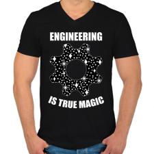 PRINTFASHION True magic - Férfi V-nyakú póló - Fekete férfi póló