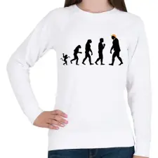 PRINTFASHION Trump evolúció - Női pulóver - Fehér női pulóver, kardigán