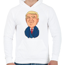 PRINTFASHION Trump - Férfi kapucnis pulóver - Fehér férfi pulóver, kardigán
