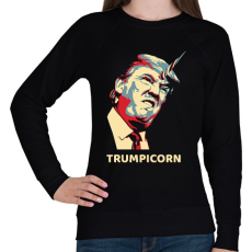 PRINTFASHION Trump unikornis - Női pulóver - Fekete