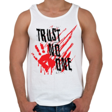 PRINTFASHION Trust no one - Férfi atléta - Fehér atléta, trikó