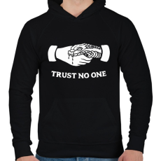 PRINTFASHION Trust no one! - Férfi kapucnis pulóver - Fekete