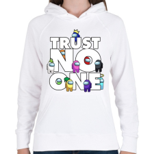PRINTFASHION Trust NO one! - Női kapucnis pulóver - Fehér női pulóver, kardigán