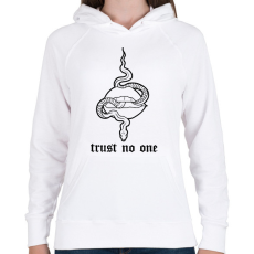 PRINTFASHION Trust no one - Női kapucnis pulóver - Fehér