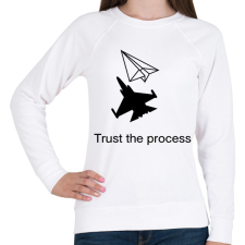 PRINTFASHION Trust the process - Női pulóver - Fehér női pulóver, kardigán