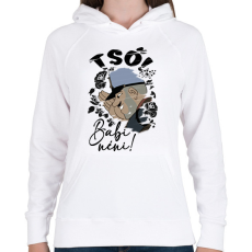 PRINTFASHION Tső Babi néni! - Női kapucnis pulóver - Fehér