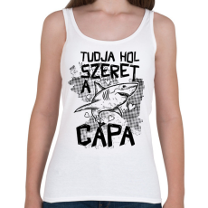 PRINTFASHION Tudja hol szeret a cápa - Női atléta - Fehér