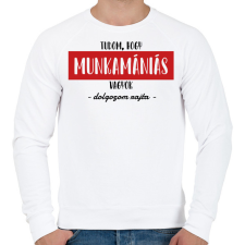 PRINTFASHION Tudom, hogy munkamániás vagyok - Férfi pulóver - Fehér férfi pulóver, kardigán