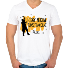 PRINTFASHION Tudsz táncolni - Pálinka - Férfi V-nyakú póló - Fehér férfi póló