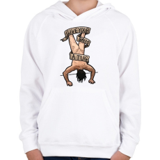 PRINTFASHION Tug balls - Gyerek kapucnis pulóver - Fehér