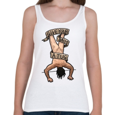 PRINTFASHION Tug balls - Női atléta - Fehér női trikó