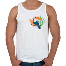 PRINTFASHION Tukán lila háttéren - Férfi atléta - Fehér atléta, trikó