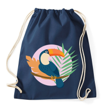 PRINTFASHION Tukán lila háttéren - Sportzsák, Tornazsák - Sötétkék tornazsák